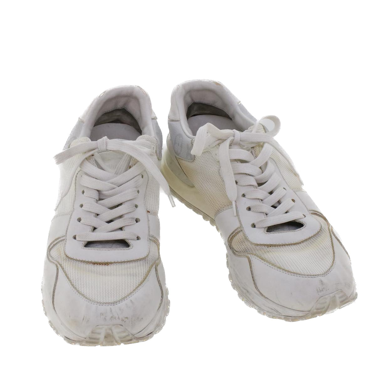 LOUIS VUITTON Monogram Runaway Line Sneakers Leather 6 White LV ak215