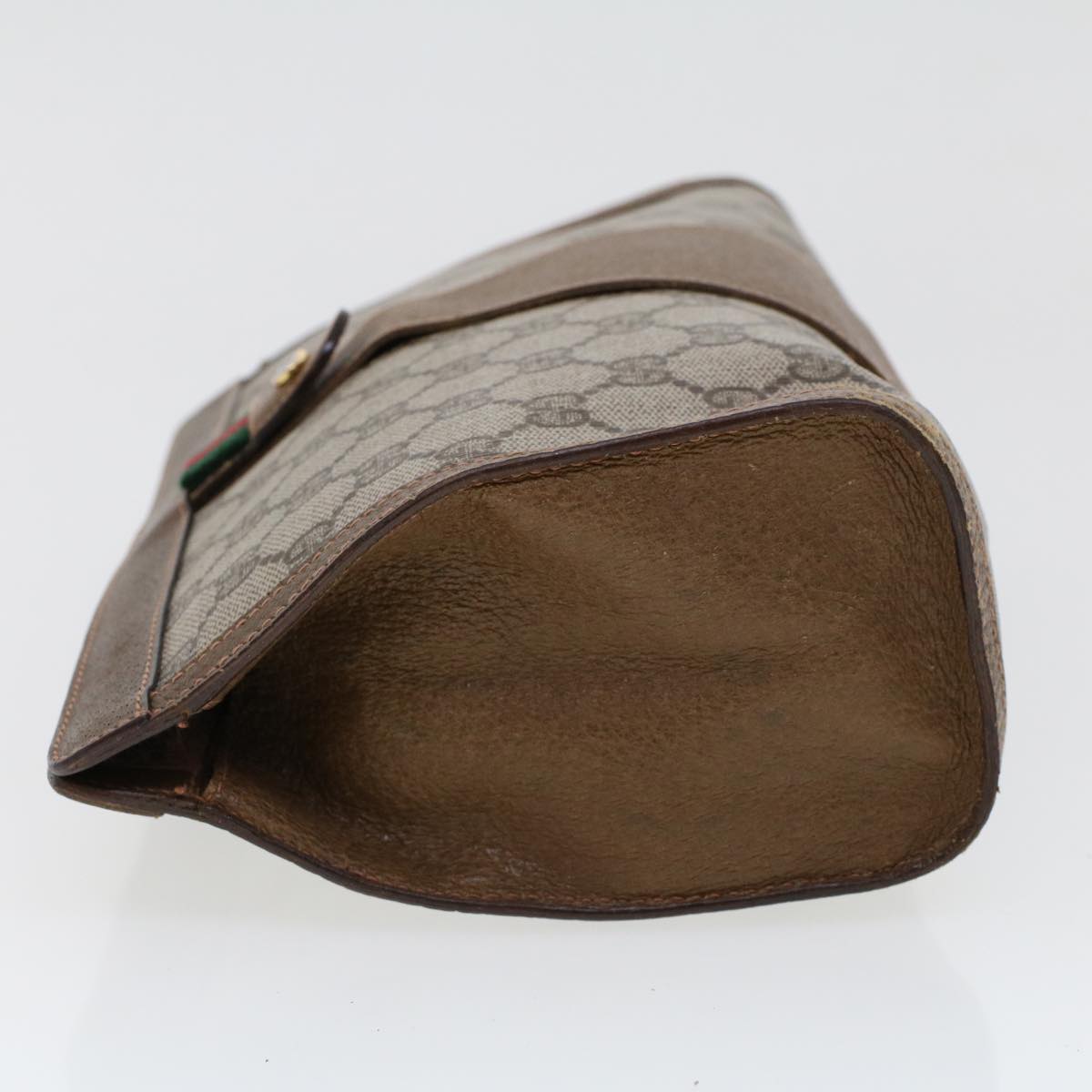 GUCCI GG Canvas Web Sherry Line Clutch Bag Beige Red Green 89.01.033 am4410