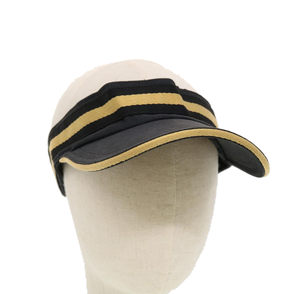 GUCCI GG Canvas Sherry Line Sun Visor S Black Gold 139315 am4449