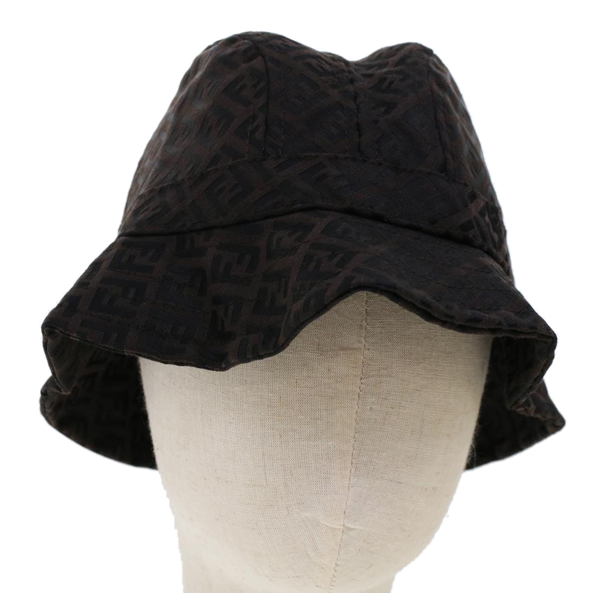 FENDI Zucchino Canvas Hat M Brown am4612
