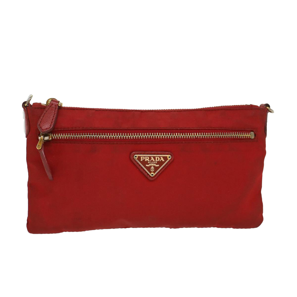 PRADA Pochette Pouch Nylon Red am4699