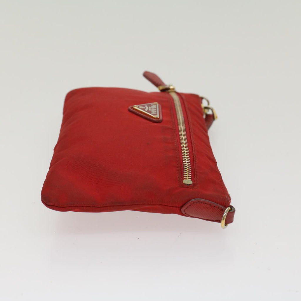 PRADA Pochette Pouch Nylon Red am4699
