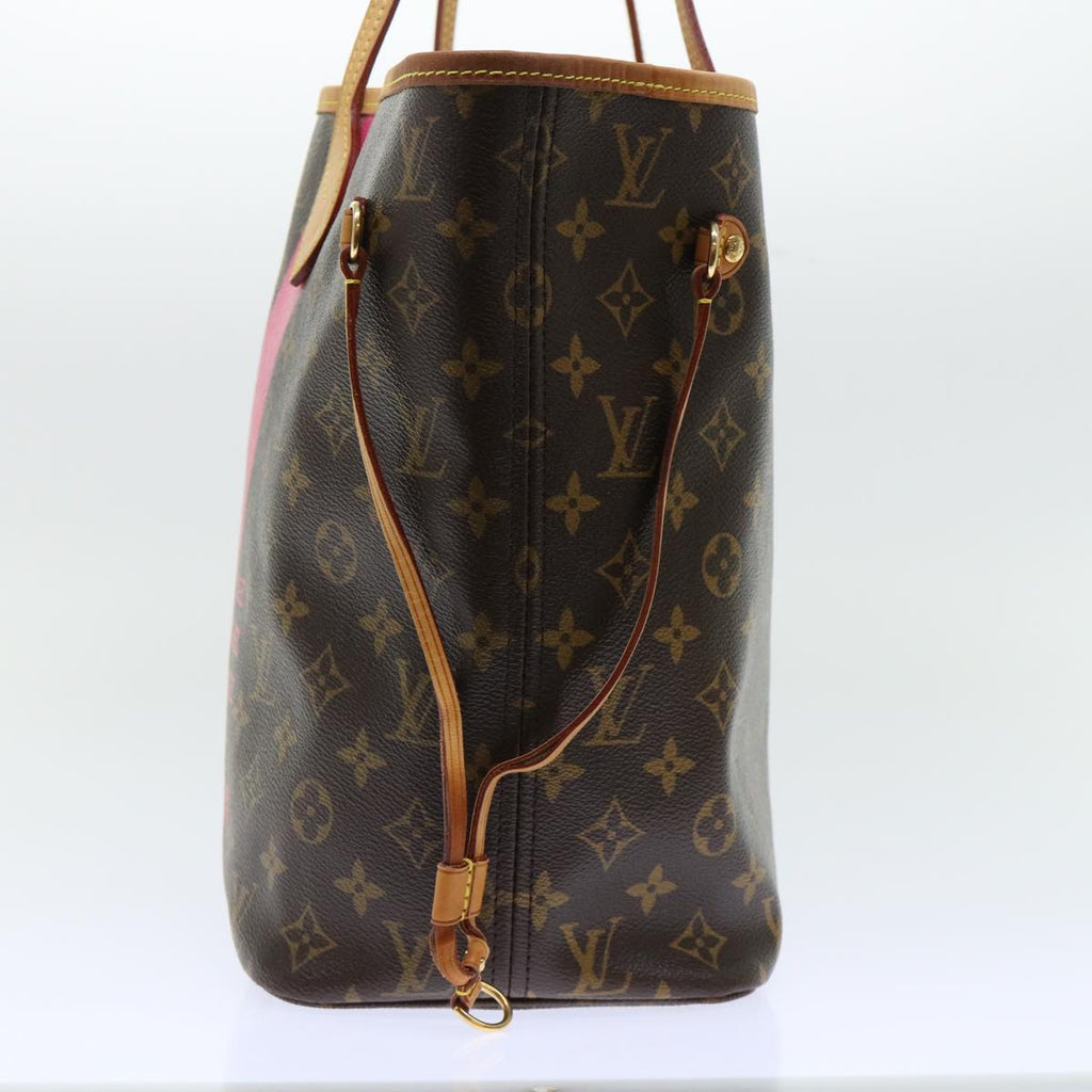LOUIS VUITTON Monogram V line Neverfull MM Tote Bag Pink M41602 LV am4905