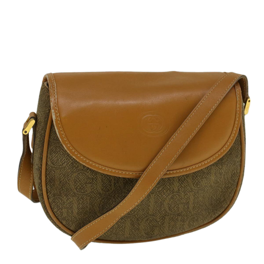 GUCCI Shoulder Bag Coated Canvas Brown 007 58 0074 am5132