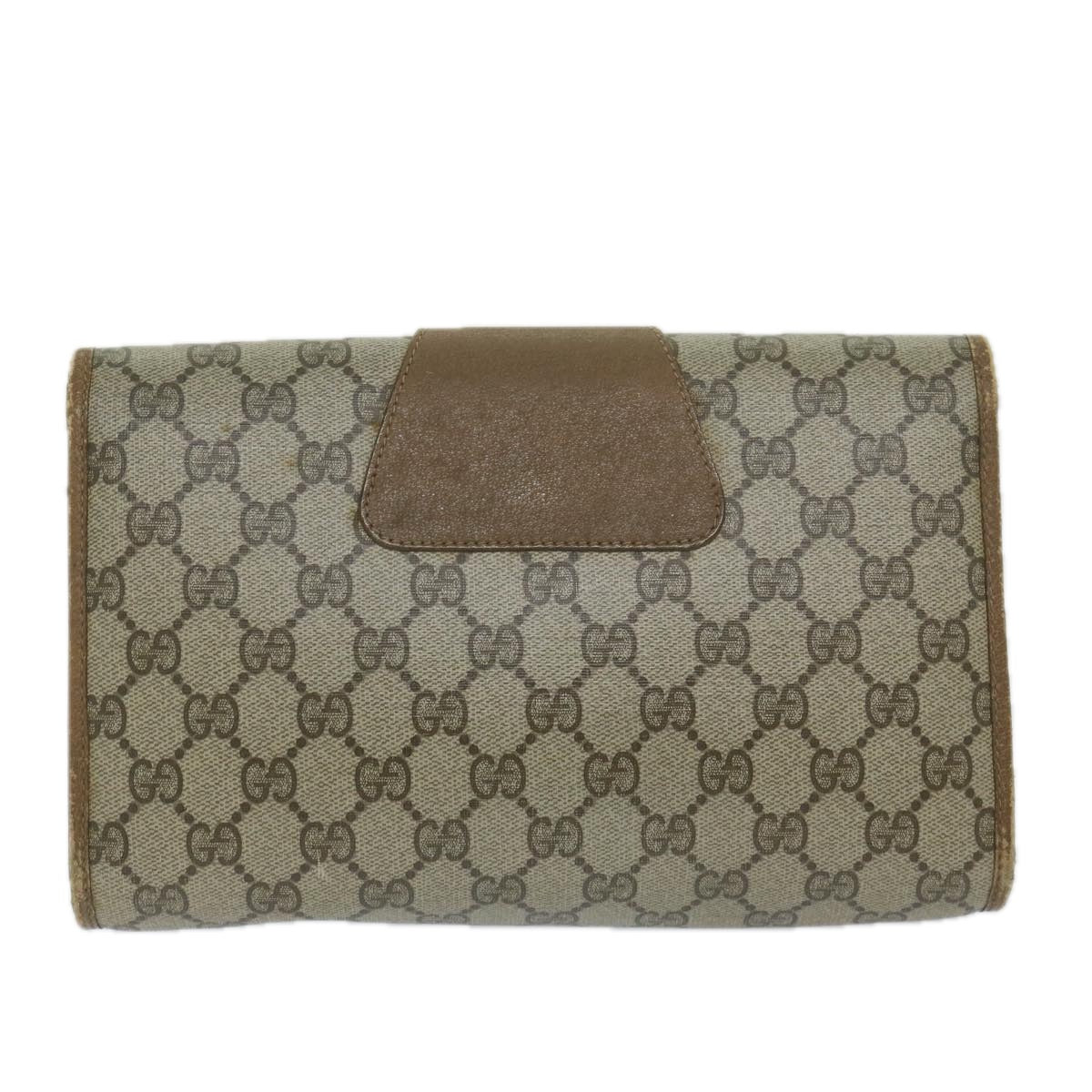 GUCCI GG Supreme Web Sherry Line Clutch Bag Beige Red 89 01 030 am5314