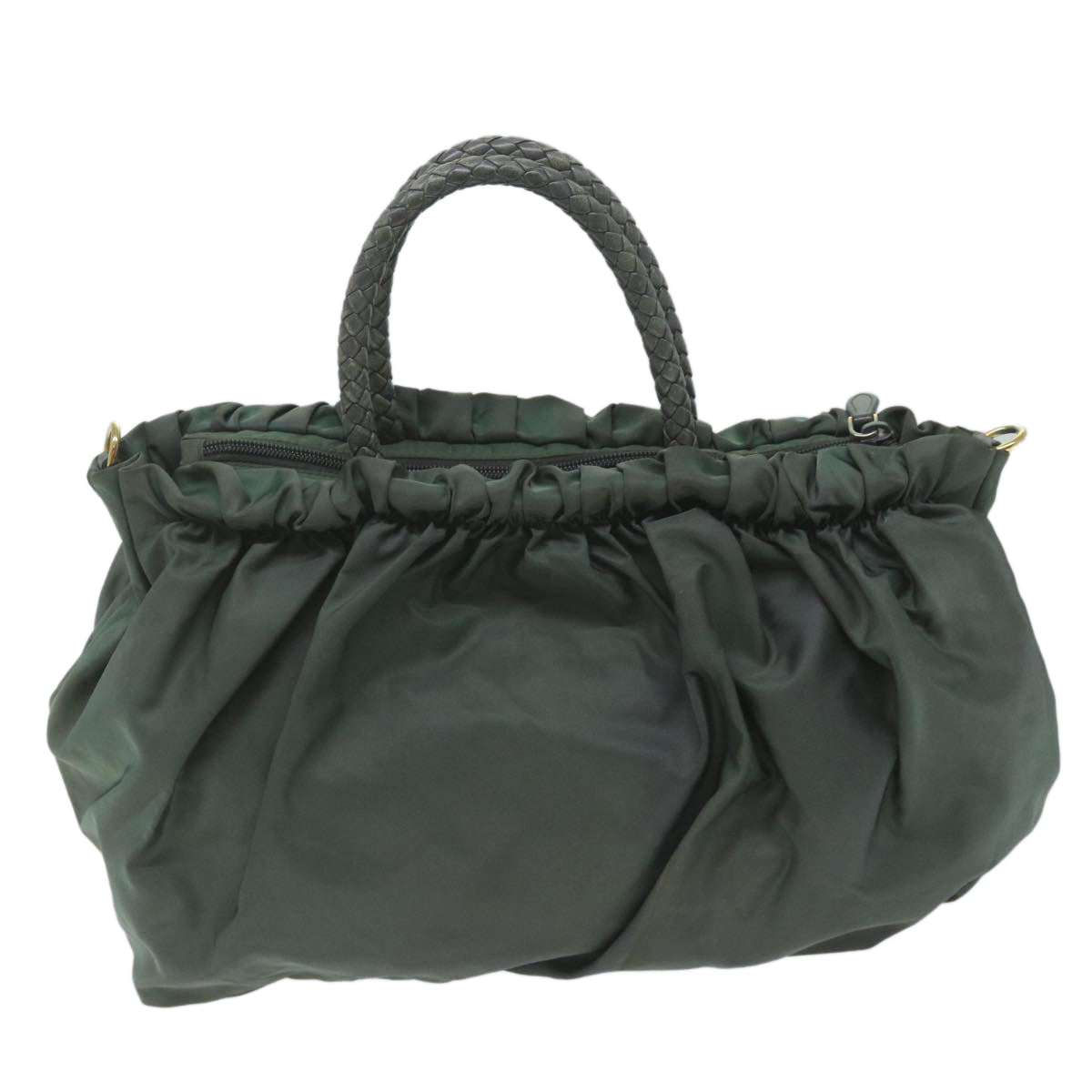 PRADA Hand Bag Nylon 2way Khaki am5403