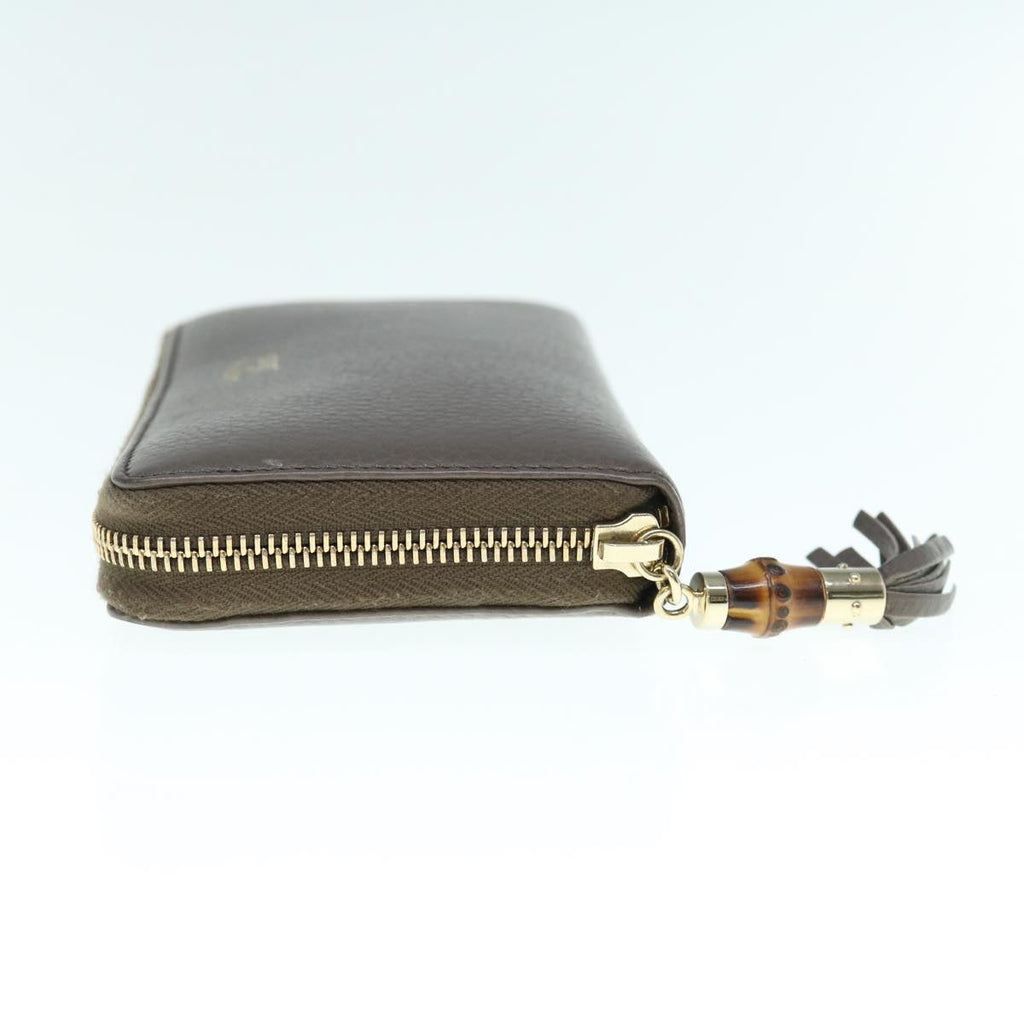 GUCCI Bamboo Wallet Leather Gray 307984 am5556