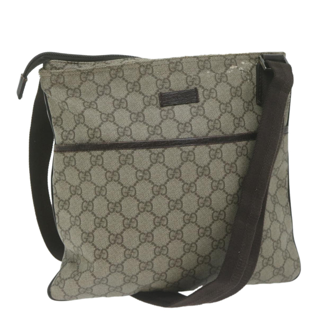 GUCCI GG Supreme Shoulder Bag PVC Beige 141626 am5746