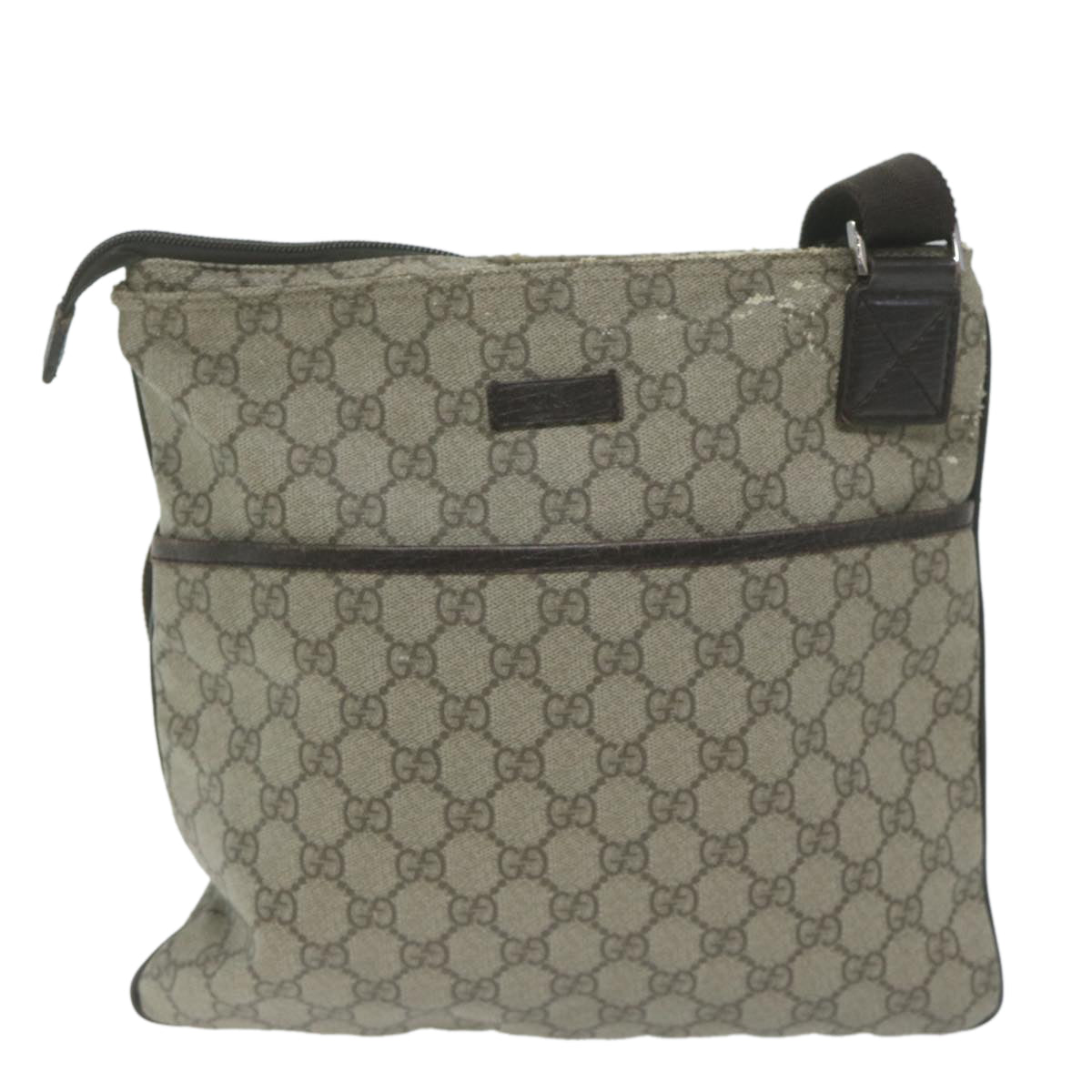 GUCCI GG Supreme Shoulder Bag PVC Beige 141626 am5746