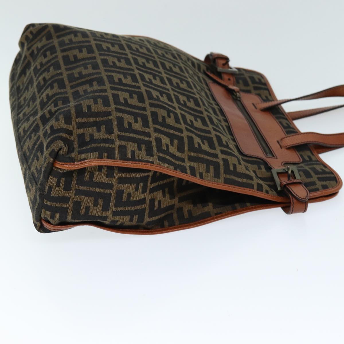 FENDI Zucca Canvas Tote Bag Brown Black am6121