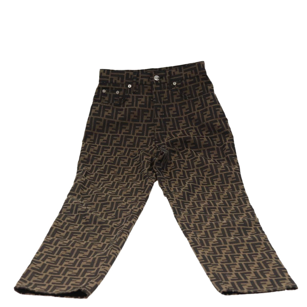 FENDI Zucca Canvas Pants Black Brown am6300