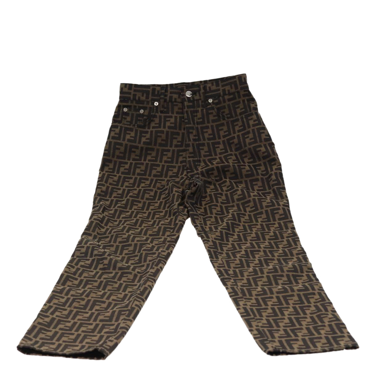 FENDI Zucca Canvas Pants Black Brown am6300