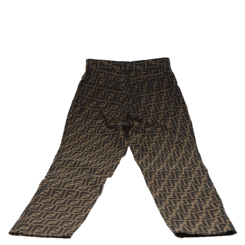 FENDI Zucca Canvas Pants Black Brown am6300