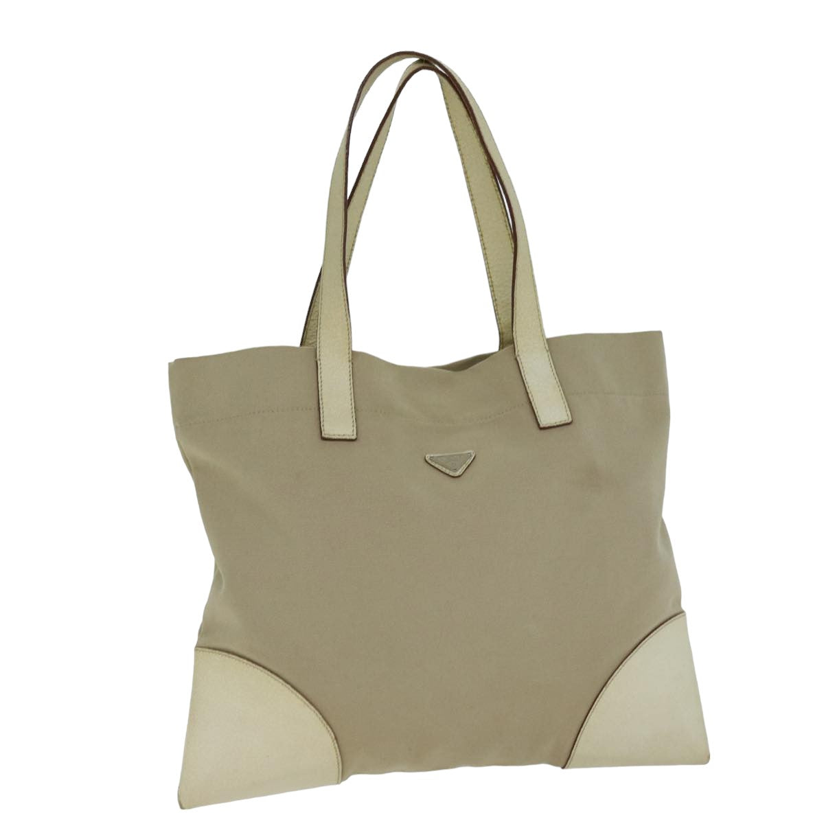 PRADA Tote Bag Canvas Beige am6376