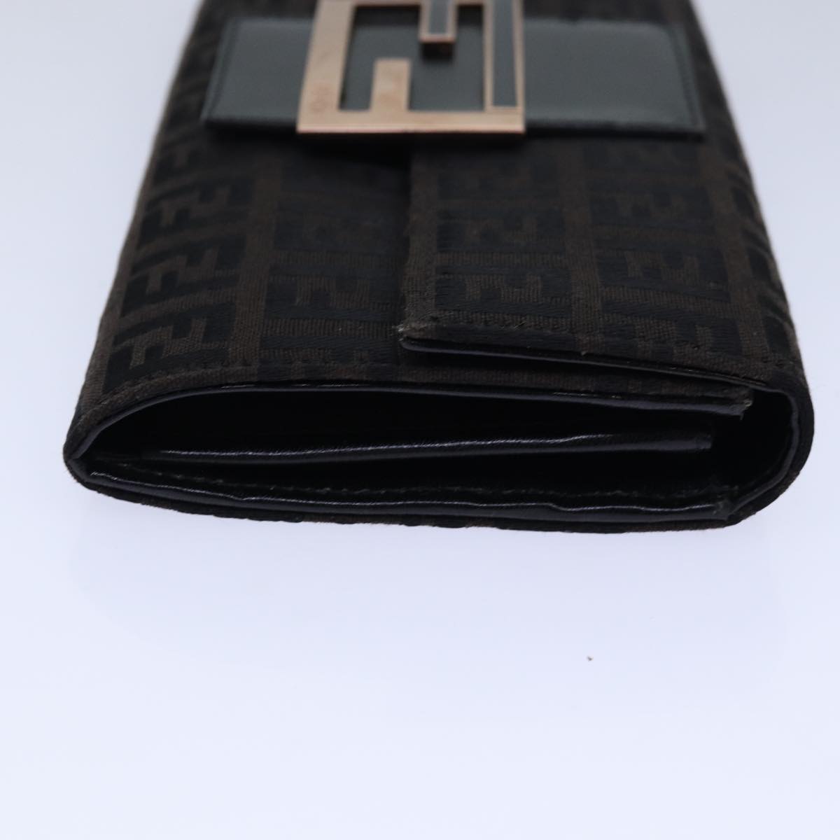 FENDI Zucchino Canvas Long Wallet Brown am6703