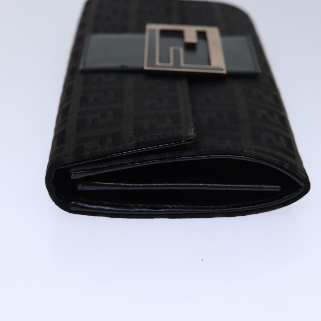 FENDI Zucchino Canvas Long Wallet Brown am6703