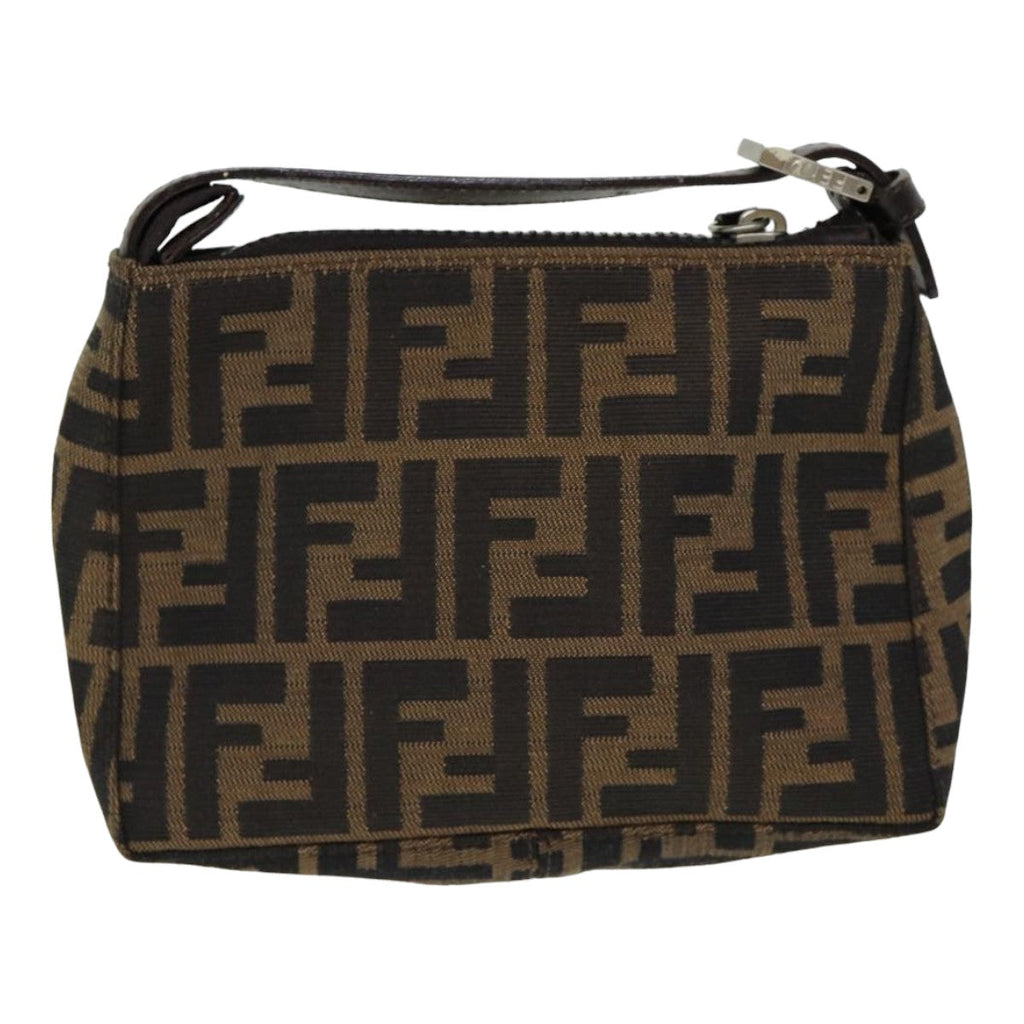 FENDI Zucca Canvas Hand Bag Brown Black am6704