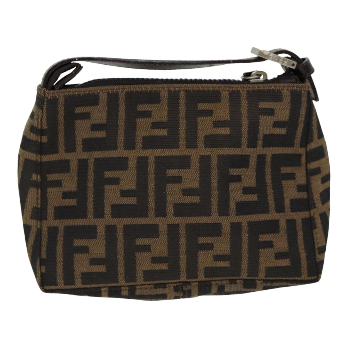 FENDI Zucca Canvas Hand Bag Brown Black am6704