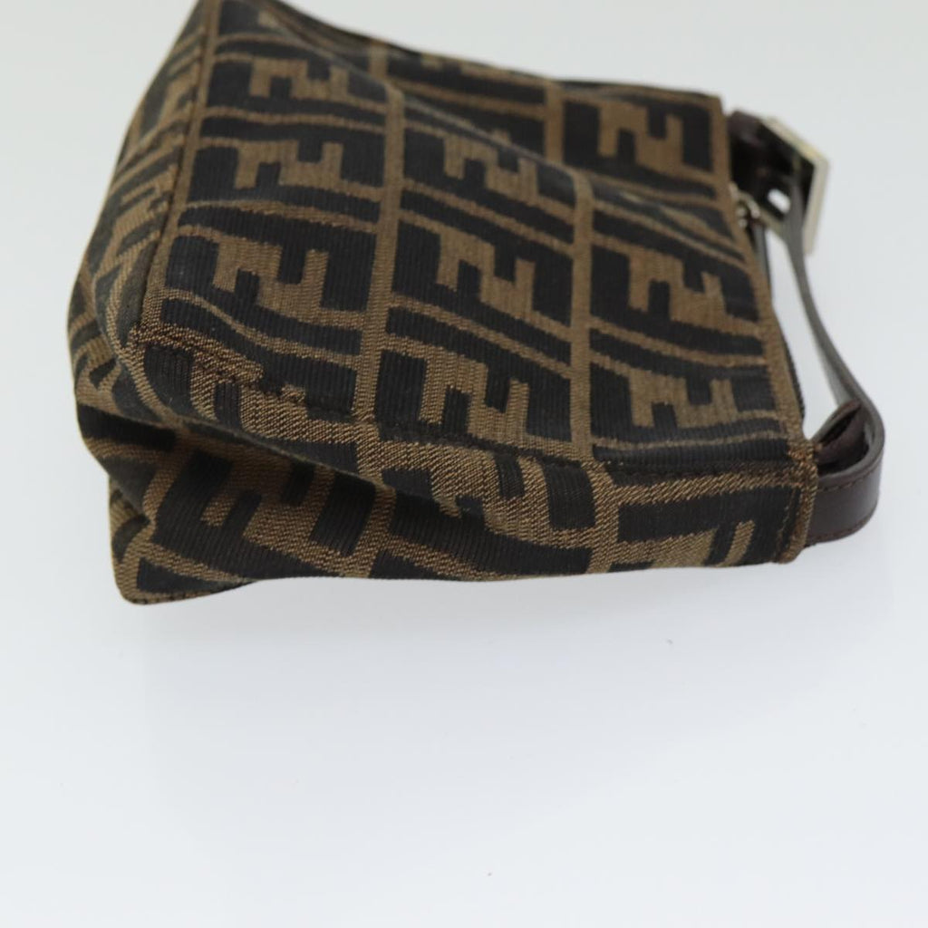 FENDI Zucca Canvas Hand Bag Brown Black am6704