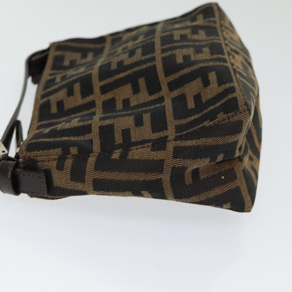 FENDI Zucca Canvas Hand Bag Brown Black am6704