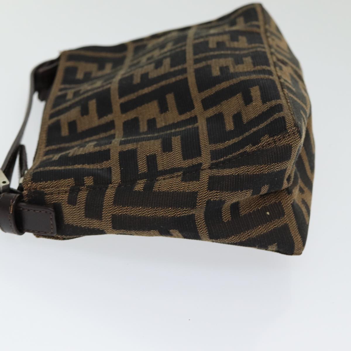 FENDI Zucca Canvas Hand Bag Brown Black am6704