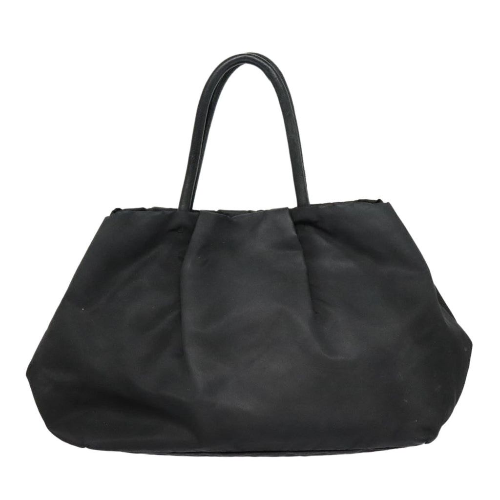 PRADA Ribbon Hand Bag Nylon Black am6830