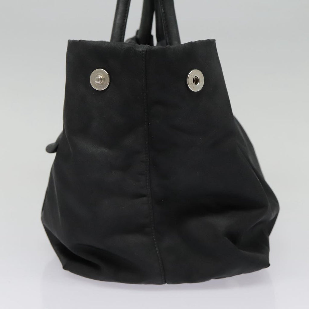 PRADA Ribbon Hand Bag Nylon Black am6830