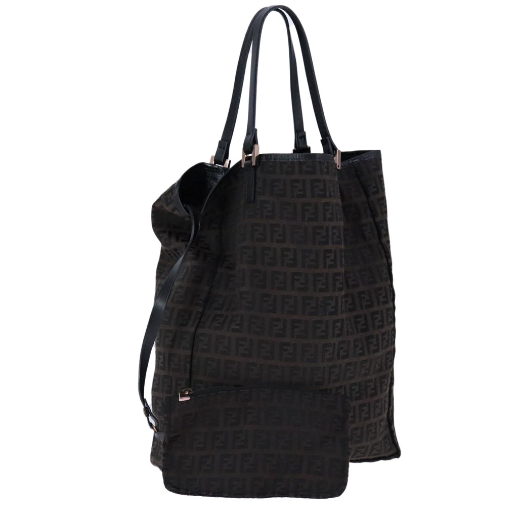 FENDI Zucchino Canvas Tote Bag Brown am7529