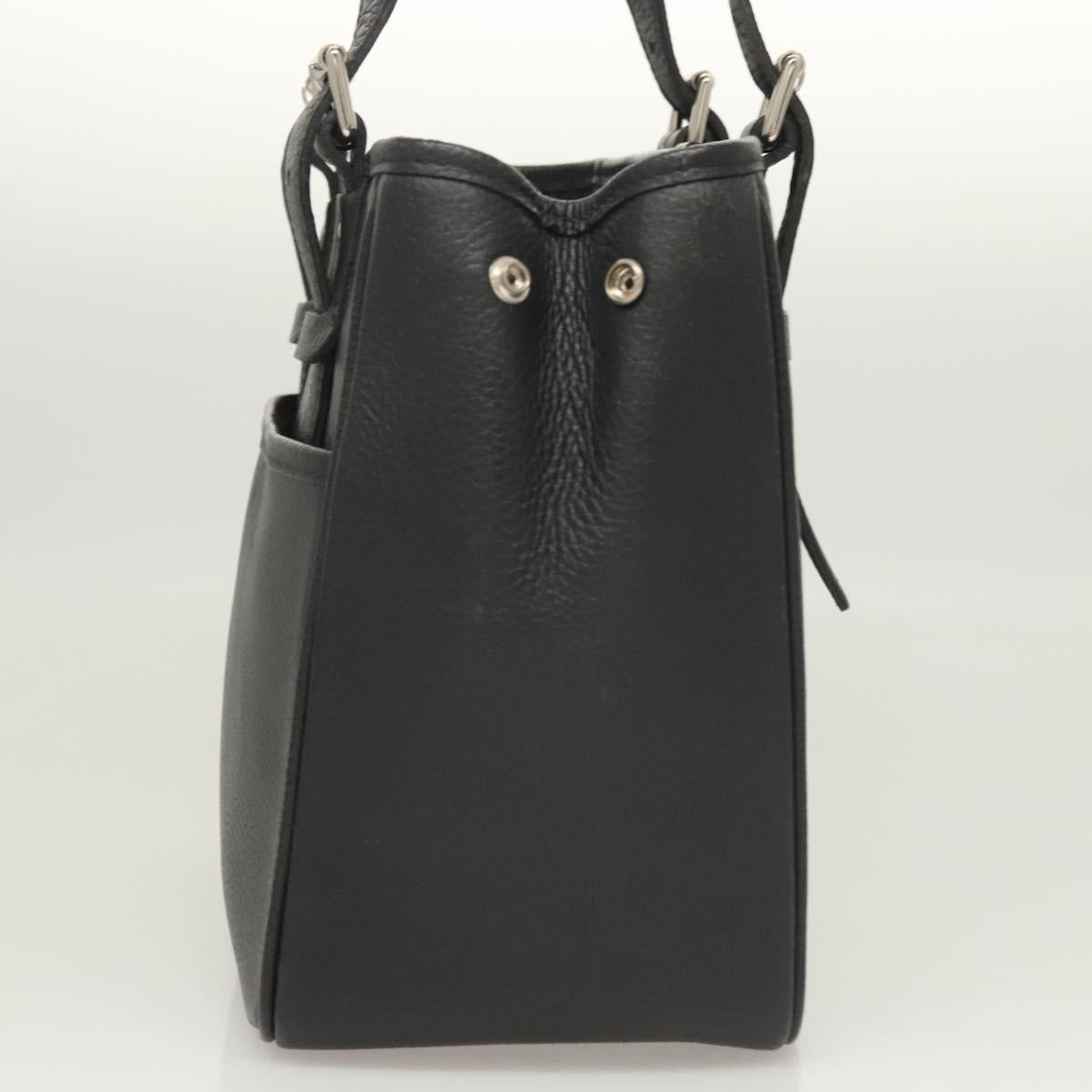 BURBERRY Hand Bag Leather Black Silver am8474