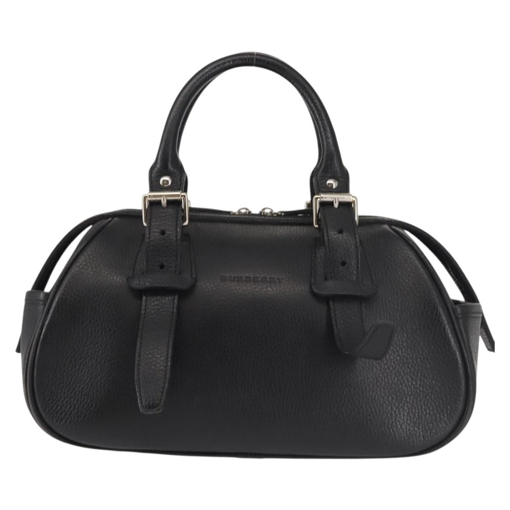 BURBERRY Hand Bag Leather Black Silver am9047