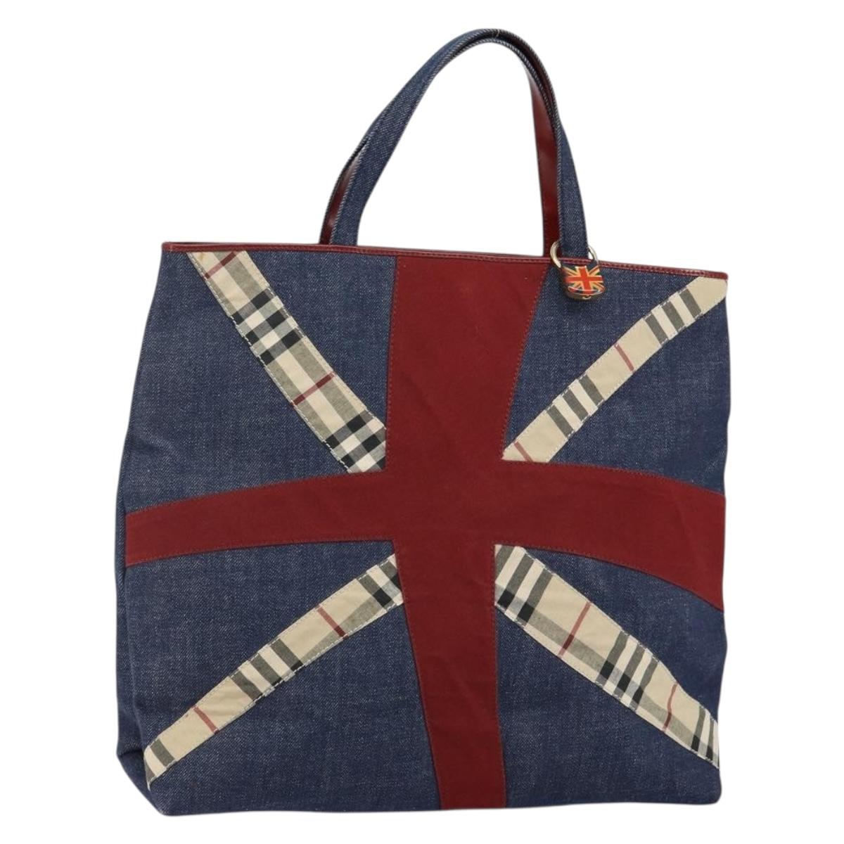 BURBERRY Hand Bag Denim Blue am9048