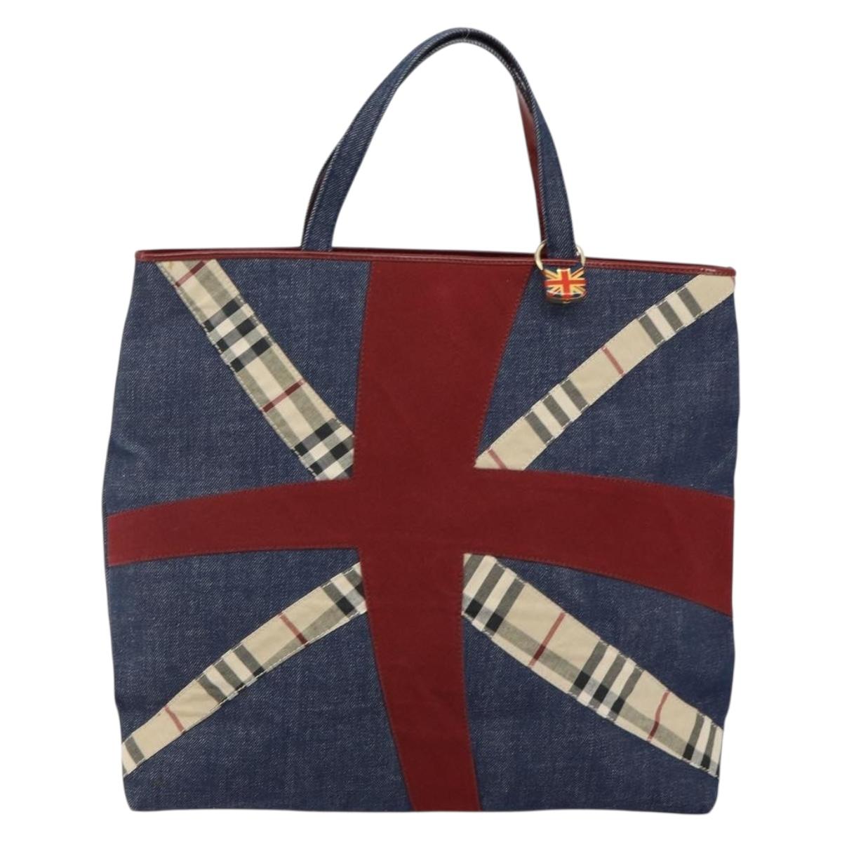 BURBERRY Hand Bag Denim Blue am9048