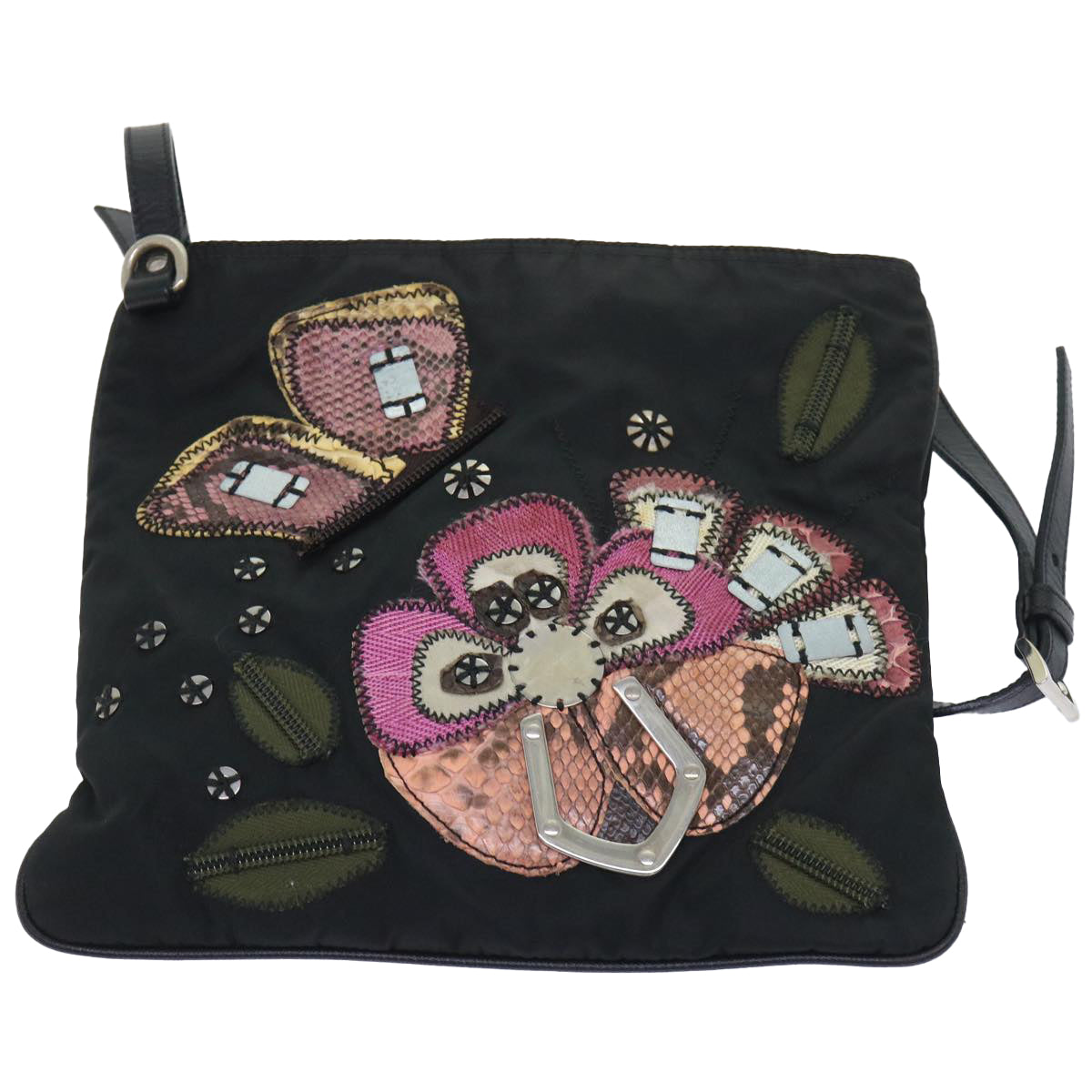 PRADA Shoulder Bag Nylon Black ar10188