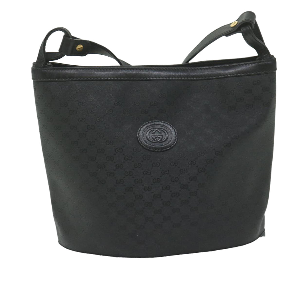 GUCCI Micro GG Canvas Shoulder Bag Black 001 14 0712 ar11126