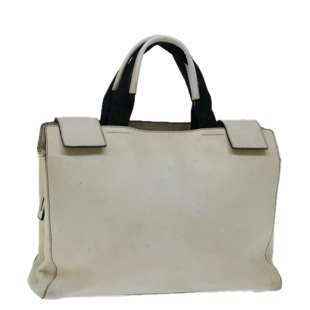 PRADA Hand Bag Leather White ar11644B