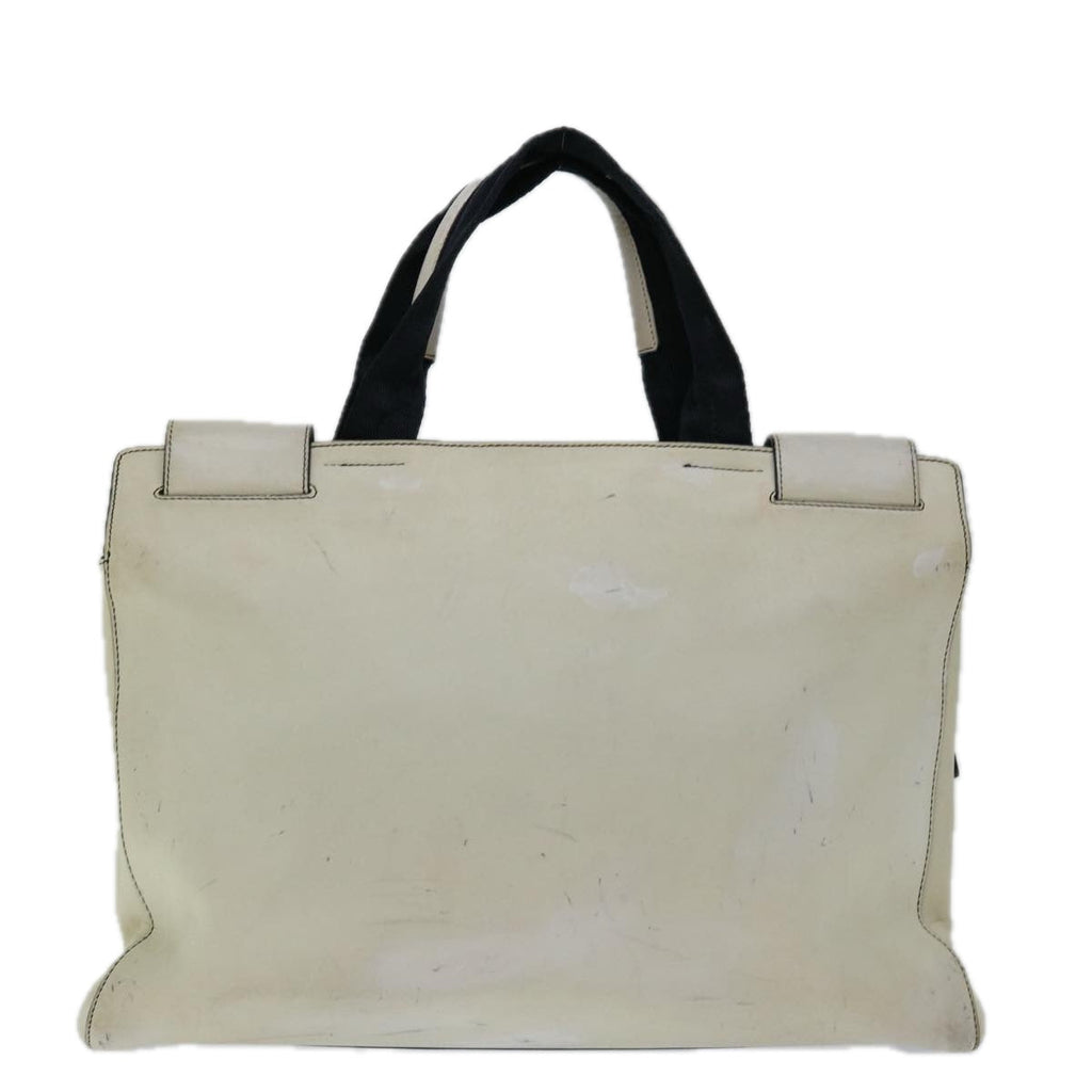 PRADA Hand Bag Leather White ar11644B
