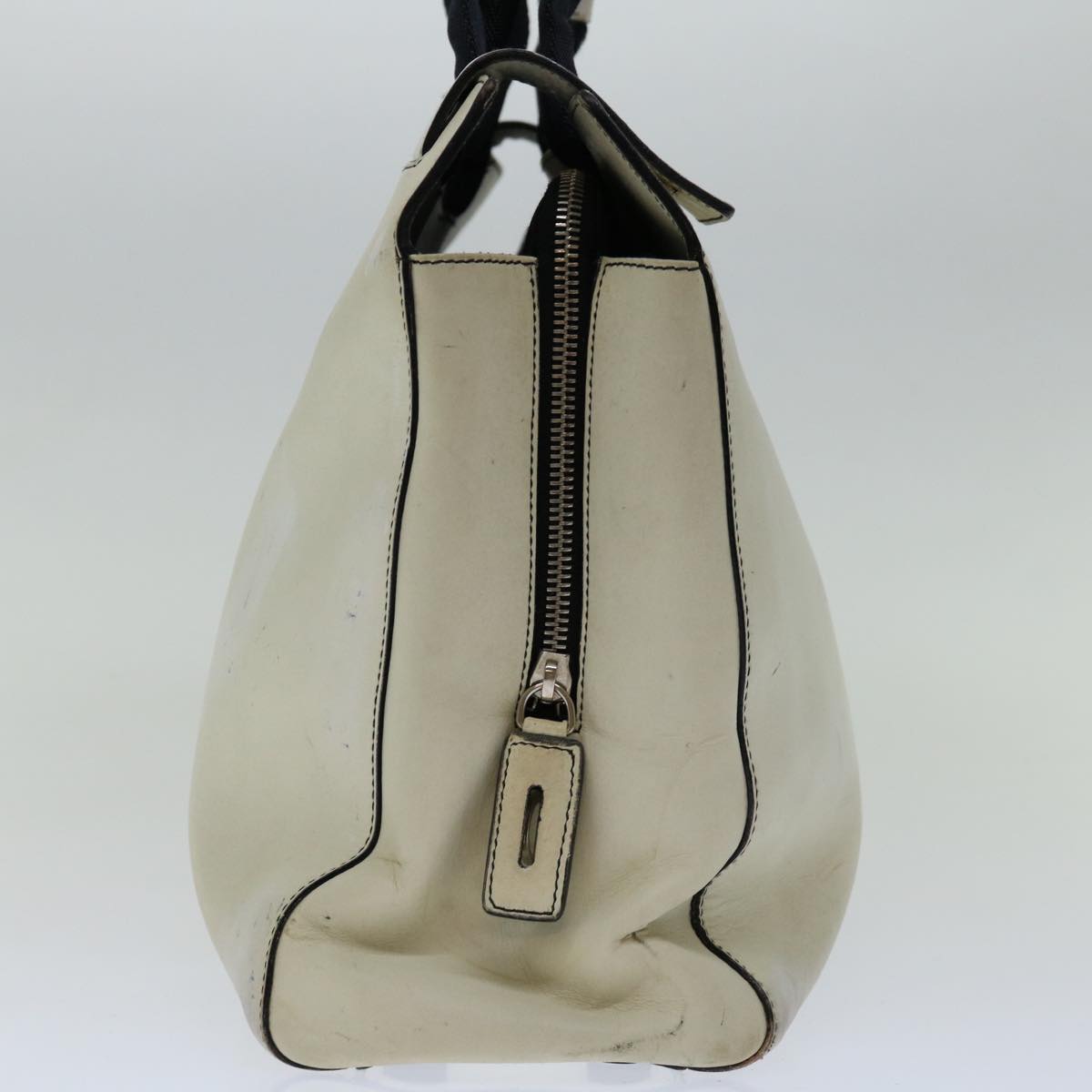 PRADA Hand Bag Leather White ar11644B