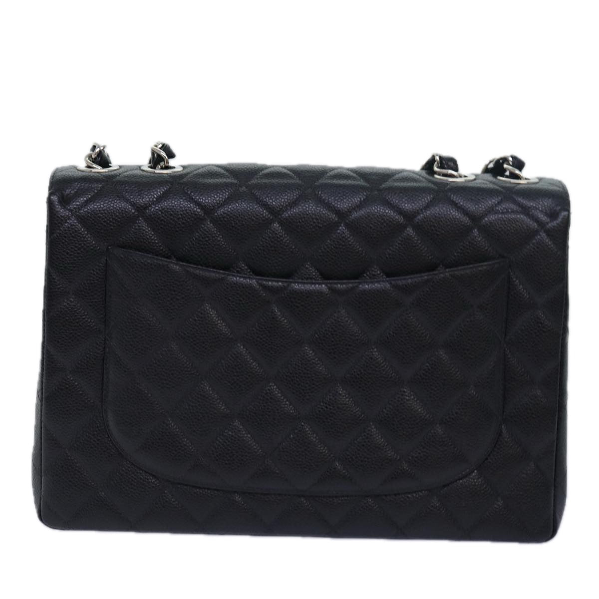 CHANEL Matelasse 30 Turn Lock Chain Bag Caviar Skin Black CC ar11992AV