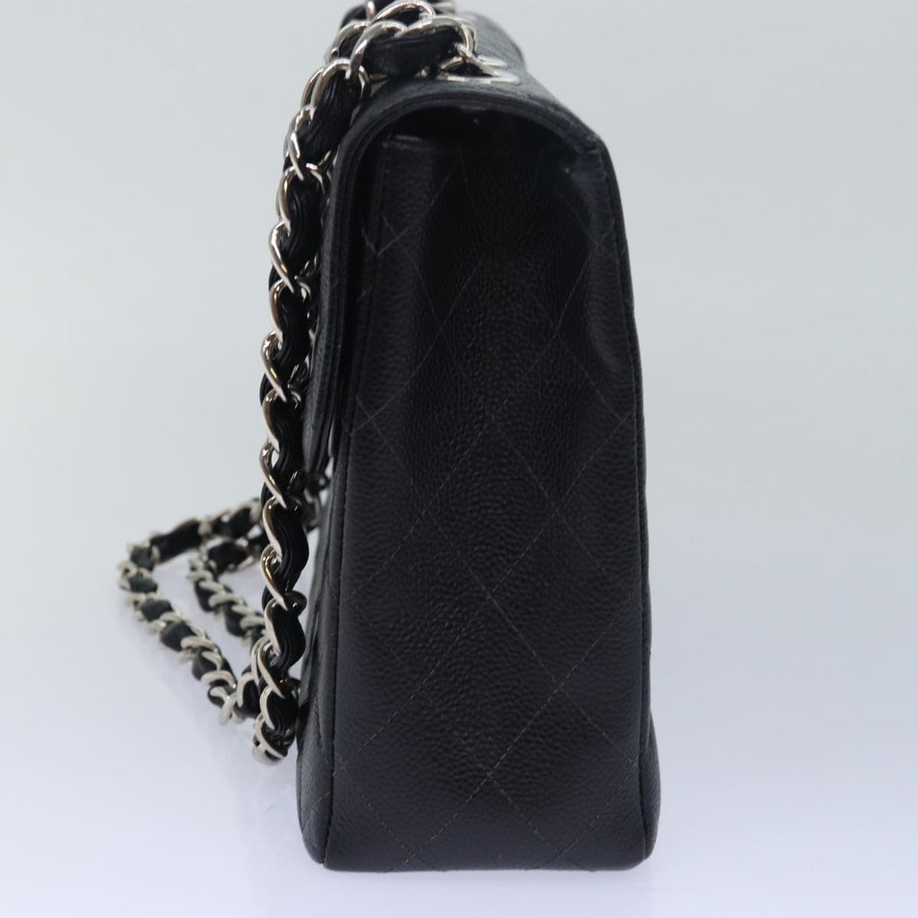 CHANEL Matelasse 30 Turn Lock Chain Bag Caviar Skin Black CC ar11992AV