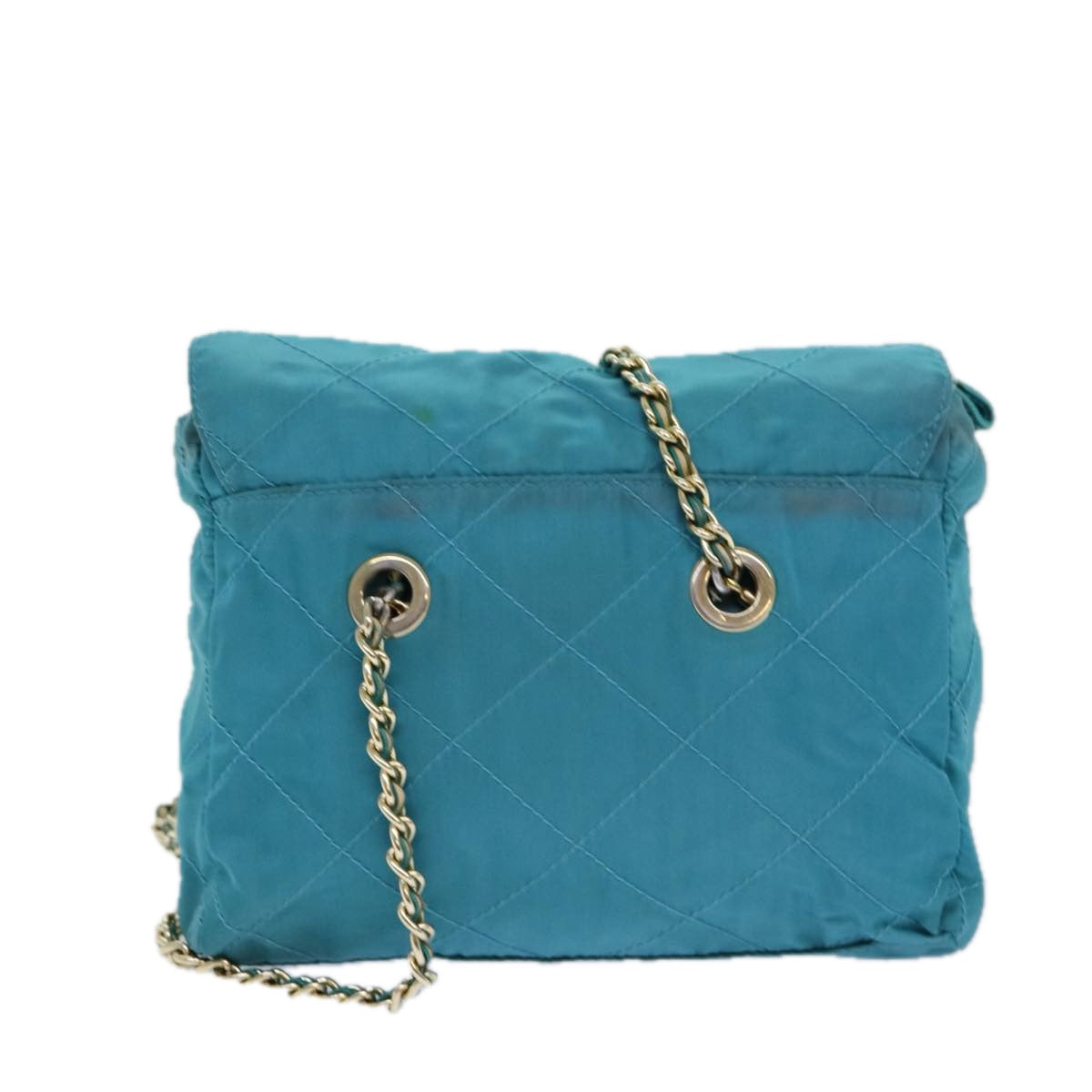 PRADA Chain Shoulder Bag Nylon Blue ar12043