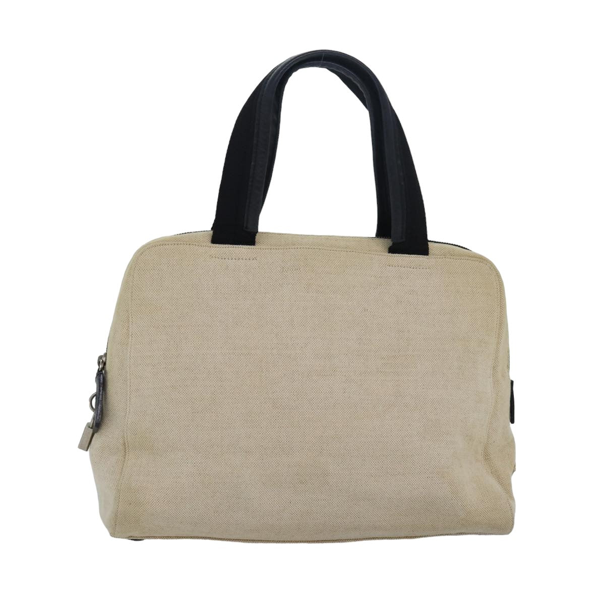 PRADA Hand Bag Canvas Beige ar12140