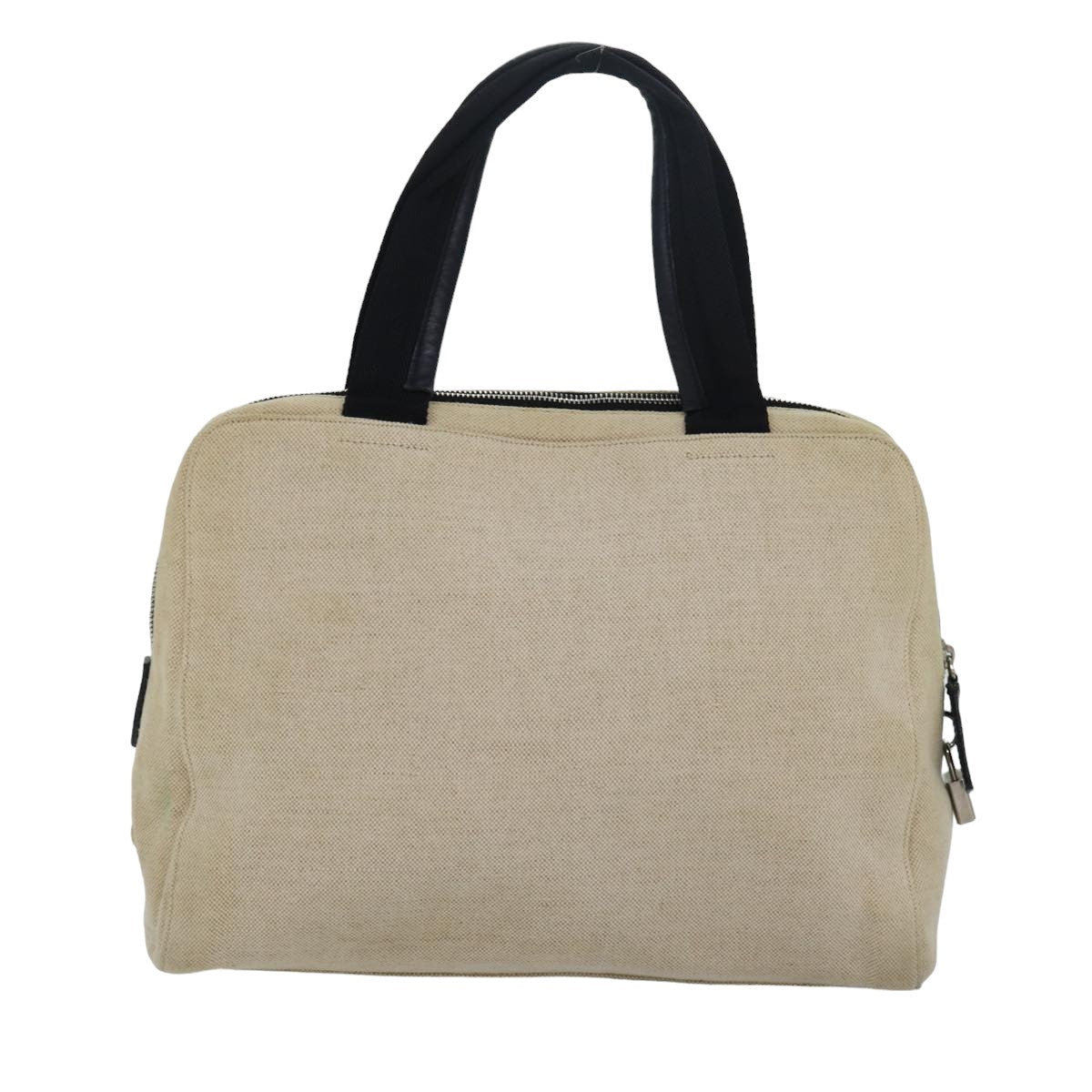 PRADA Hand Bag Canvas Beige ar12140