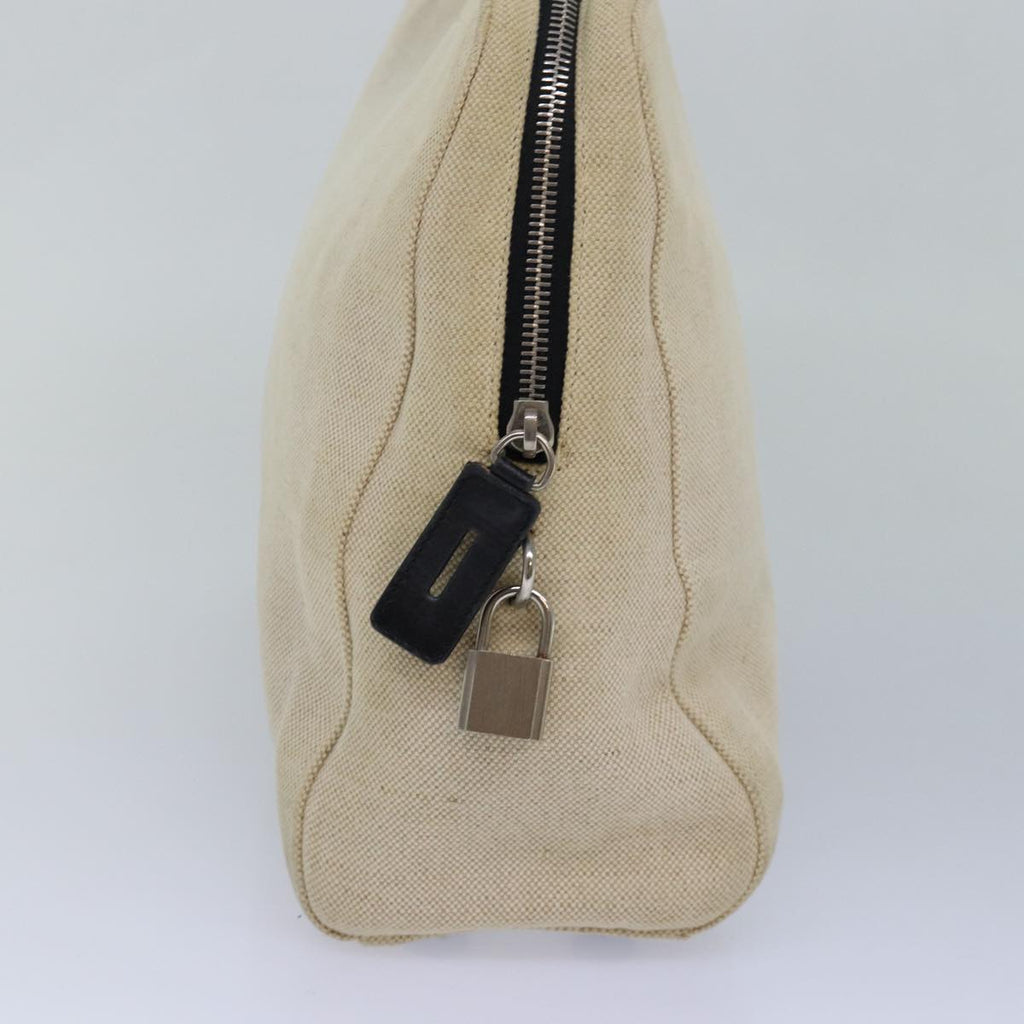PRADA Hand Bag Canvas Beige ar12140