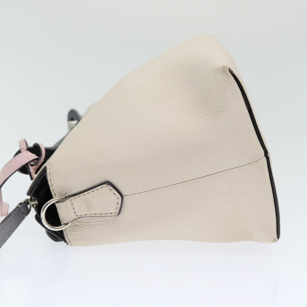 FENDI Hand Bag Leather Beige ar12221