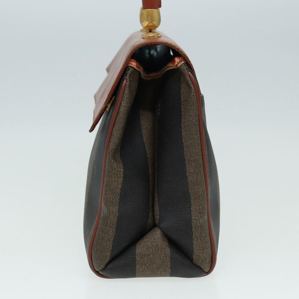 FENDI Pecan Canvas Hand Bag Brown Black ar12314