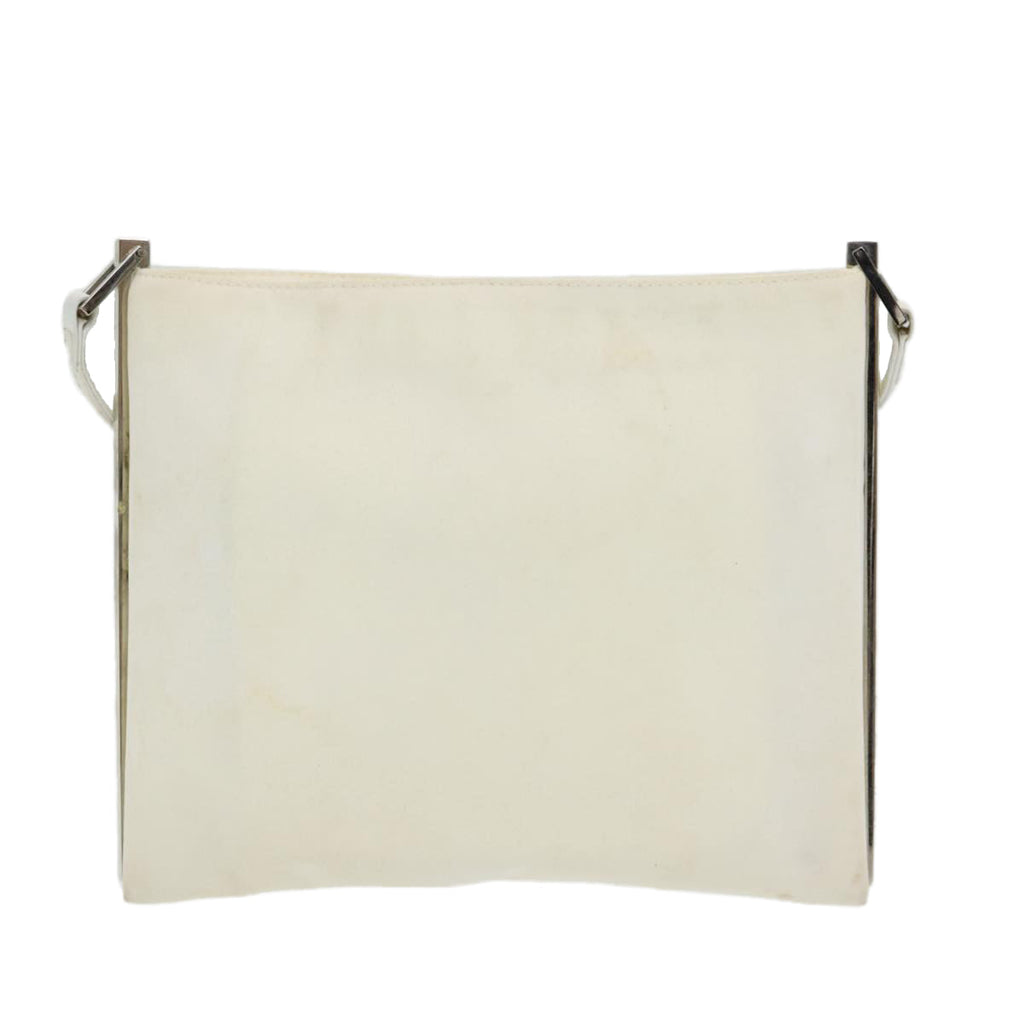 FENDI Shoulder Bag Nylon White Silver ar12395