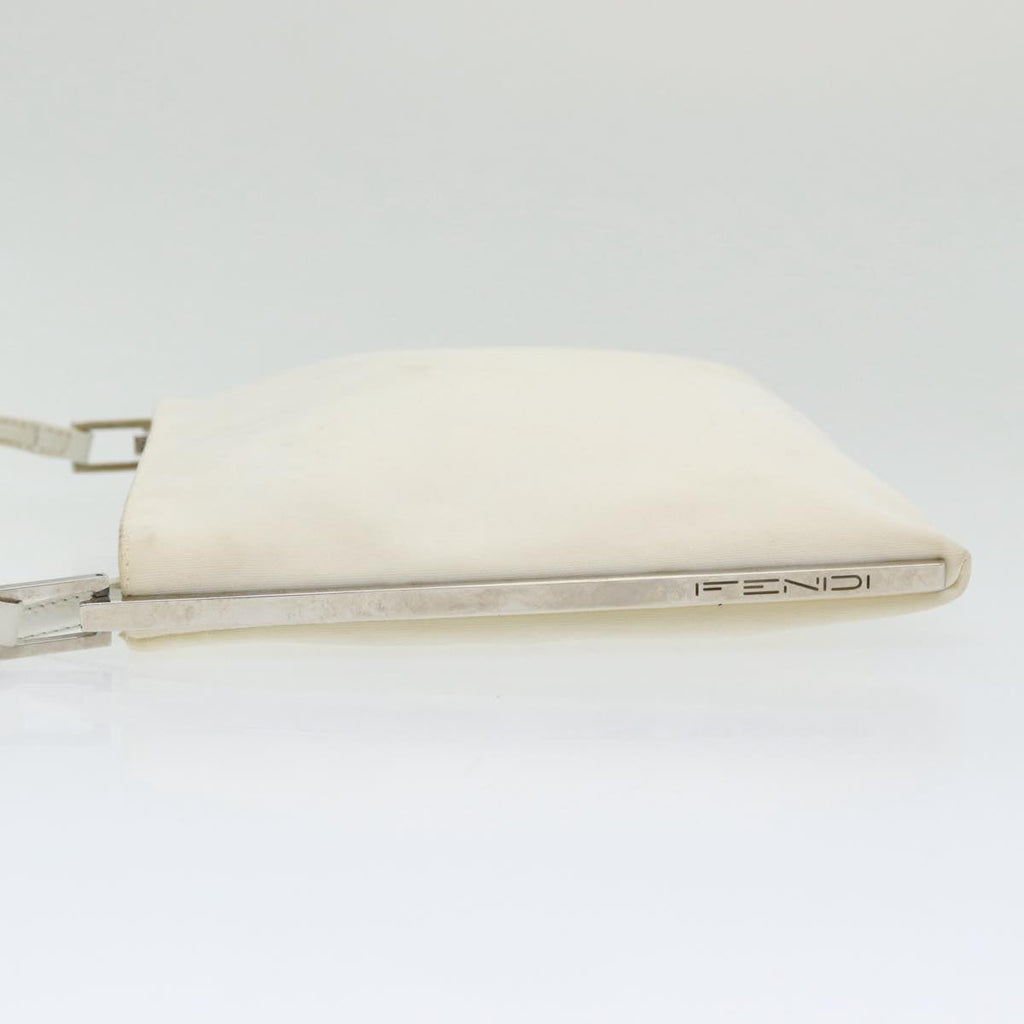 FENDI Shoulder Bag Nylon White Silver ar12395