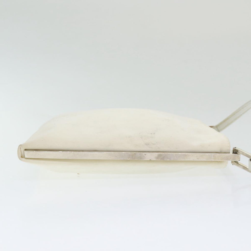 FENDI Shoulder Bag Nylon White Silver ar12395