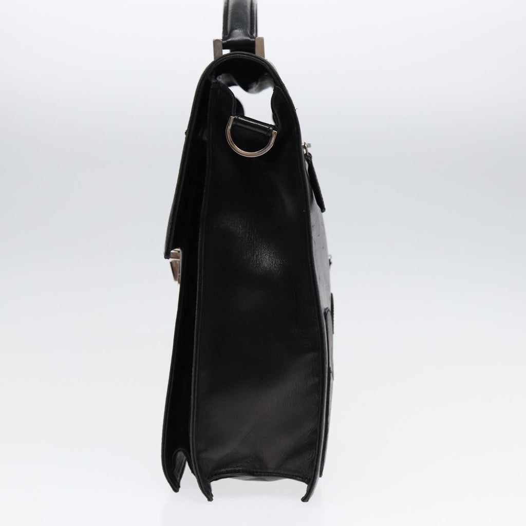 FENDI Hand Bag Leather 2way Black Silver ar12462