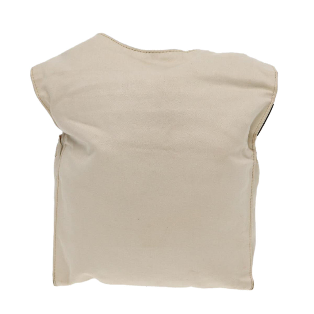 FENDI Shoulder Bag Canvas Leather Beige Brown Silver ar12463